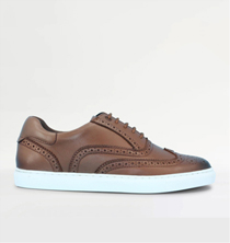 Pegasus Leather Wide Fit Brogue Trainer - MJ072